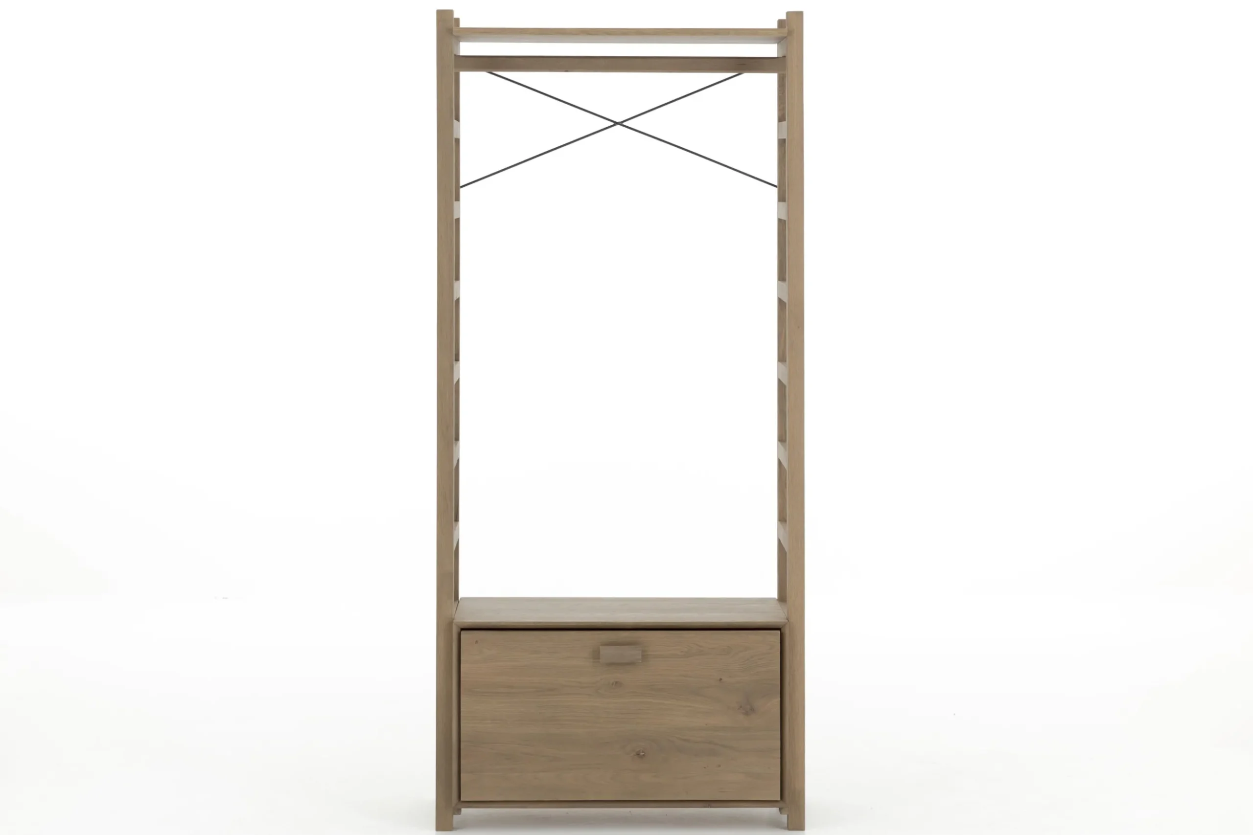 Aber, Etagere A Chaussures, Chene Patine, Avec Tringle De Placard