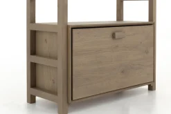 Aber, Etagere A Chaussures, Chene Patine, Avec Tringle De Placard