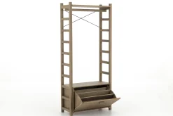 Aber, Etagere A Chaussures, Chene Patine, Avec Tringle De Placard