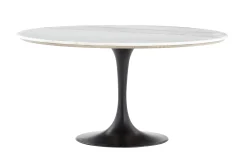 Aboah, Table A Manger, Ronde, Marbre Blanc, 145 Cm