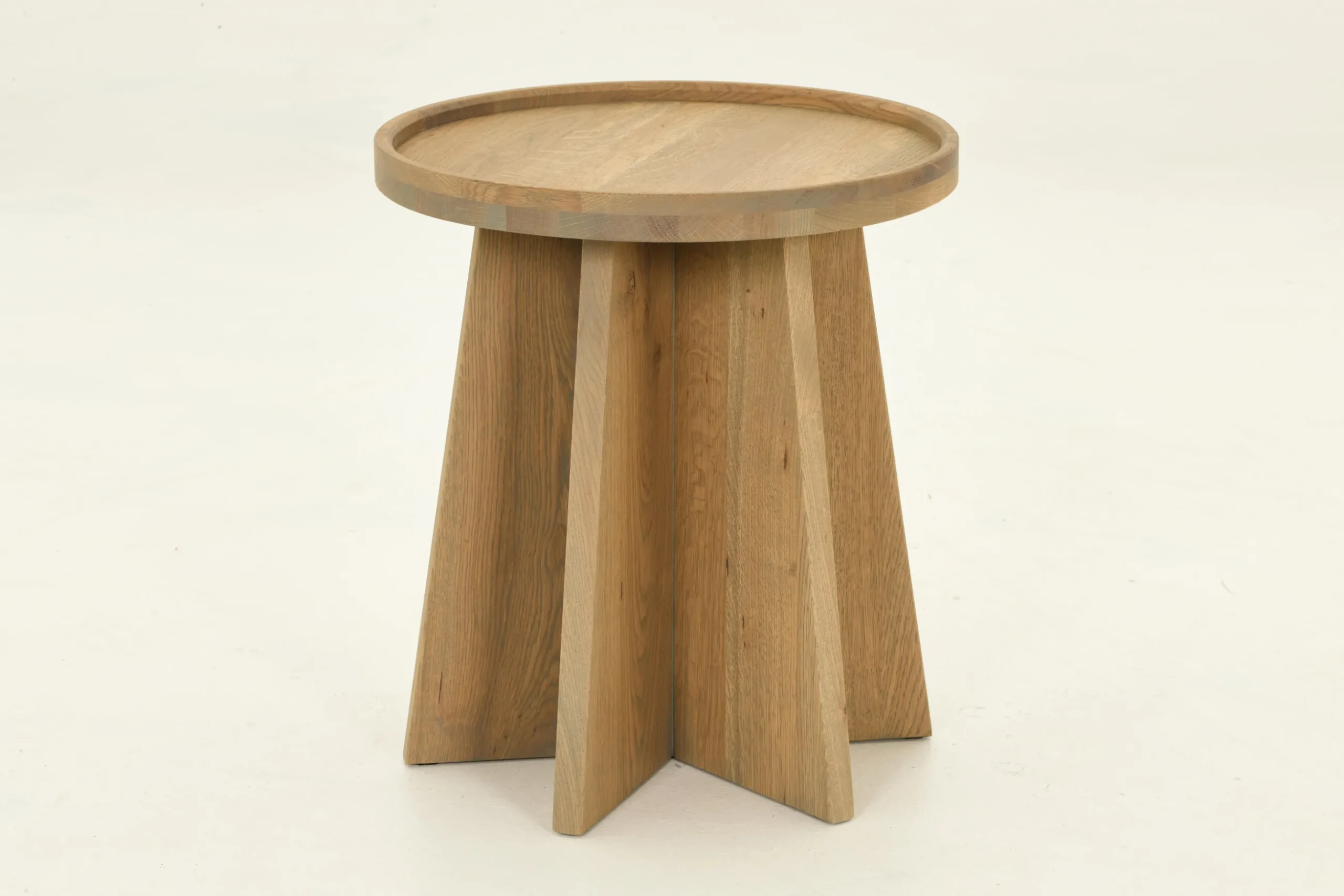 Argent, Table D'Appoint, Chene Patine, Ronde