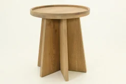 Argent, Table D'Appoint, Chene Patine, Ronde