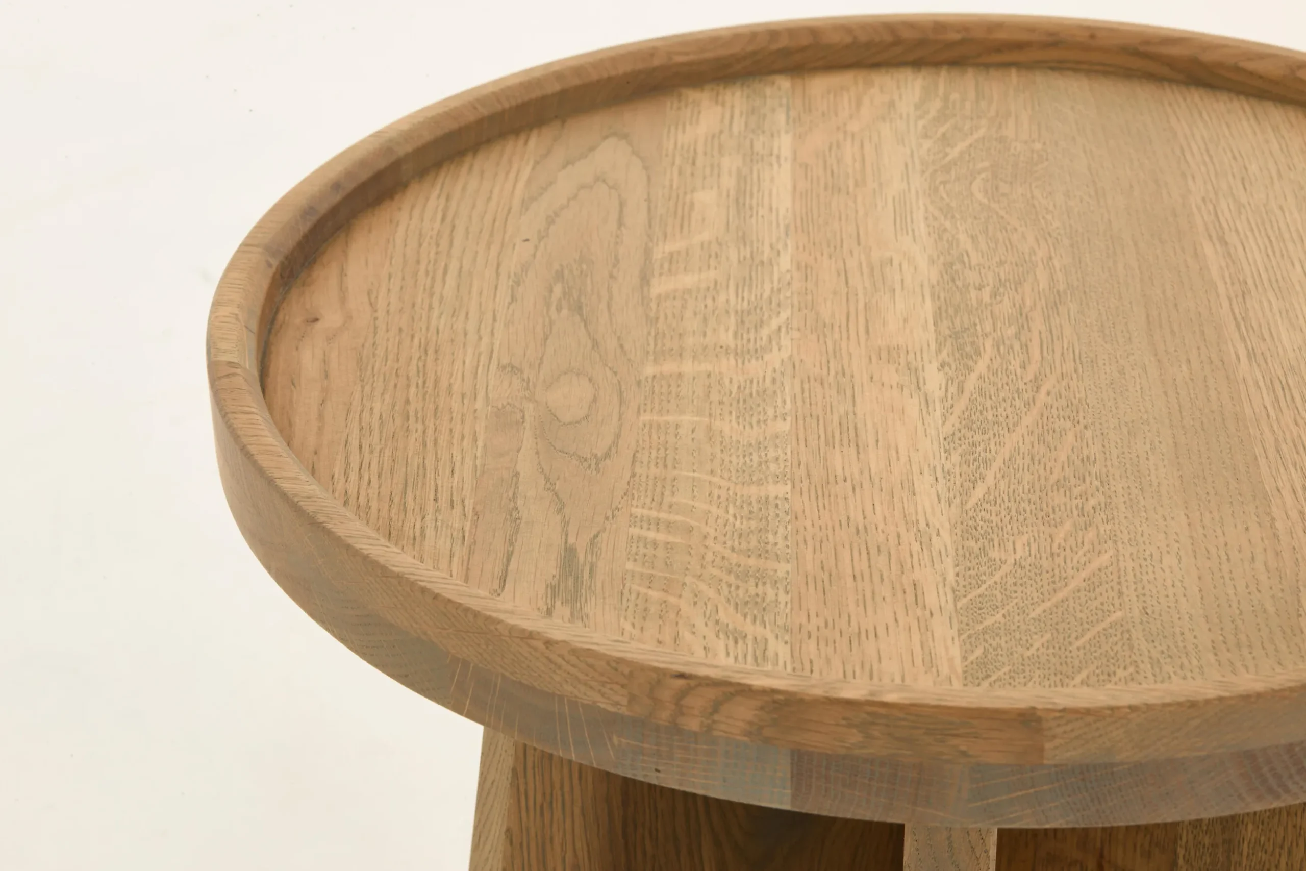 Argent, Table D'Appoint, Chene Patine, Ronde