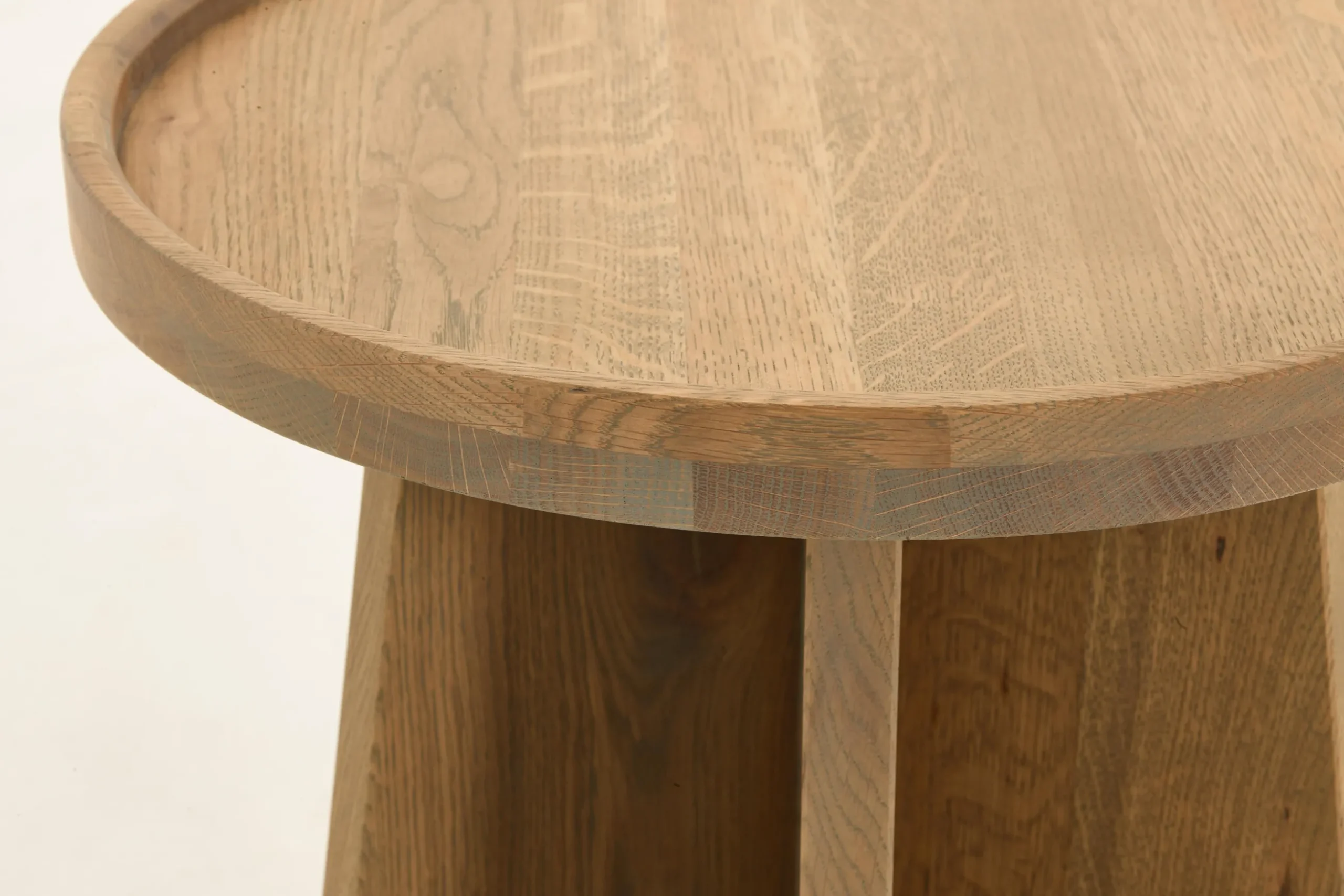 Argent, Table D'Appoint, Chene Patine, Ronde