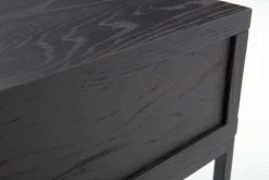 Armand, Table Console, Chene Noir Et Metal