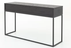 Armand, Table Console, Chene Noir Et Metal
