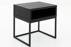 Armand, Table D'Appoint, Chene Noir Et Metal