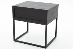 Armand, Table D'Appoint, Chene Noir Et Metal
