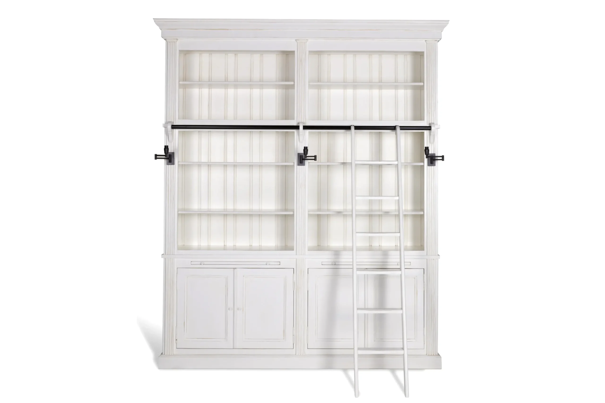 Balmore, Bibliotheque, Blanche, 2 Parties, Avec Echelle