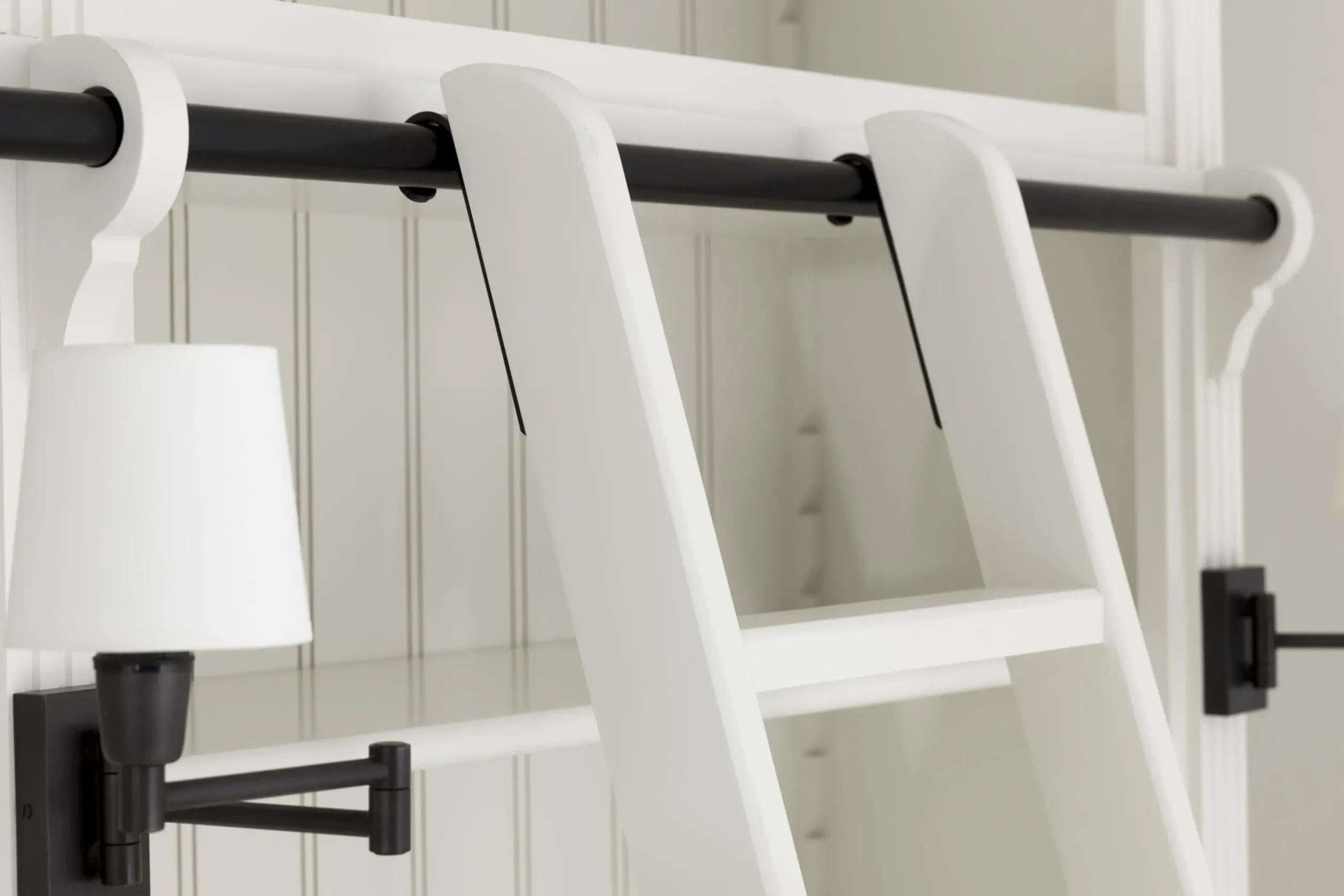 Balmore, Bibliotheque, Blanche, 2 Parties, Avec Echelle