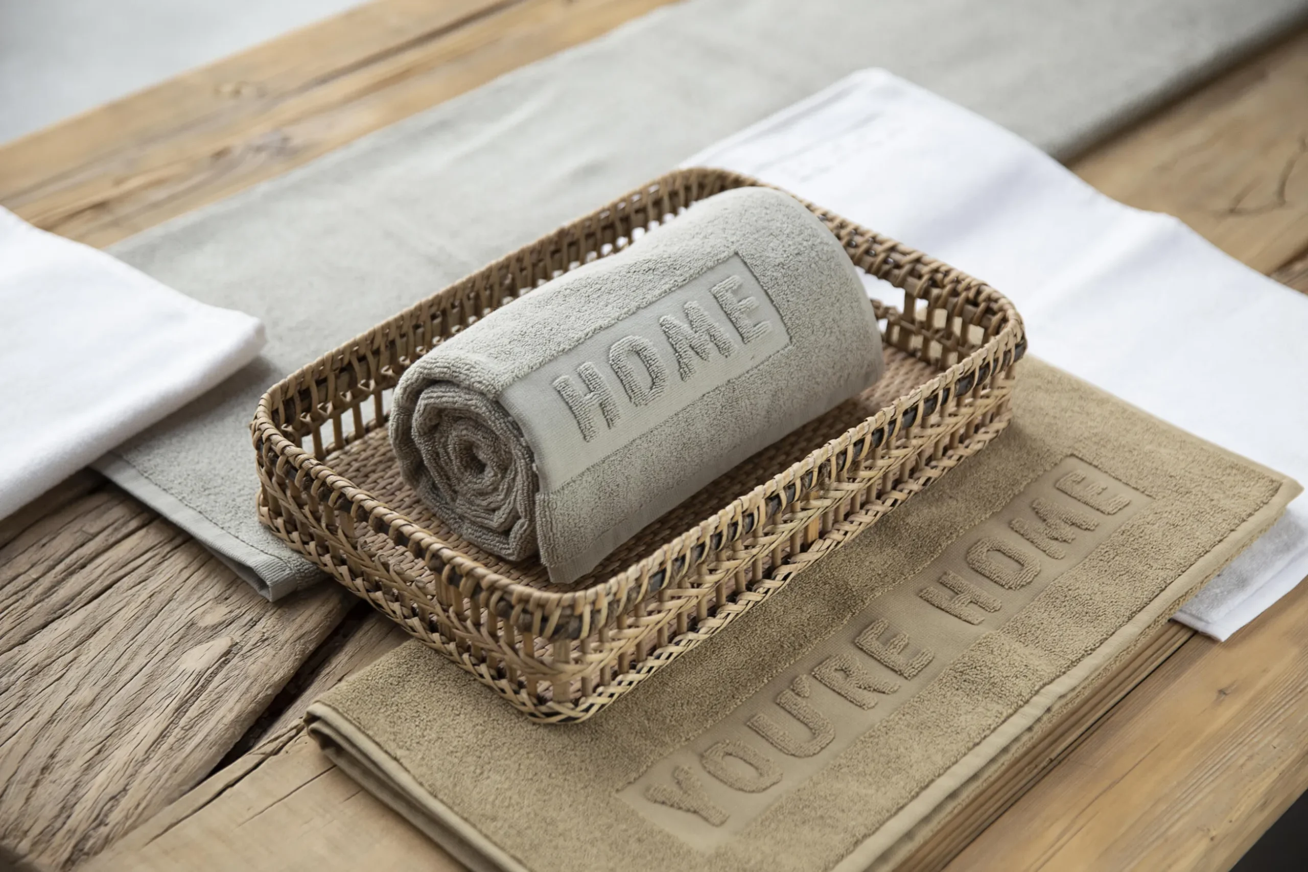 Baobao, Serviette De Bain, Blanc, 100X180 Cm