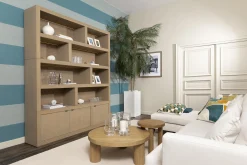 Bjorn, Bibliotheque, Chene Patine, Avec Lumieres Led A Intensite Variable