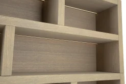 Bjorn, Bibliotheque, Chene Patine, Avec Lumieres Led A Intensite Variable