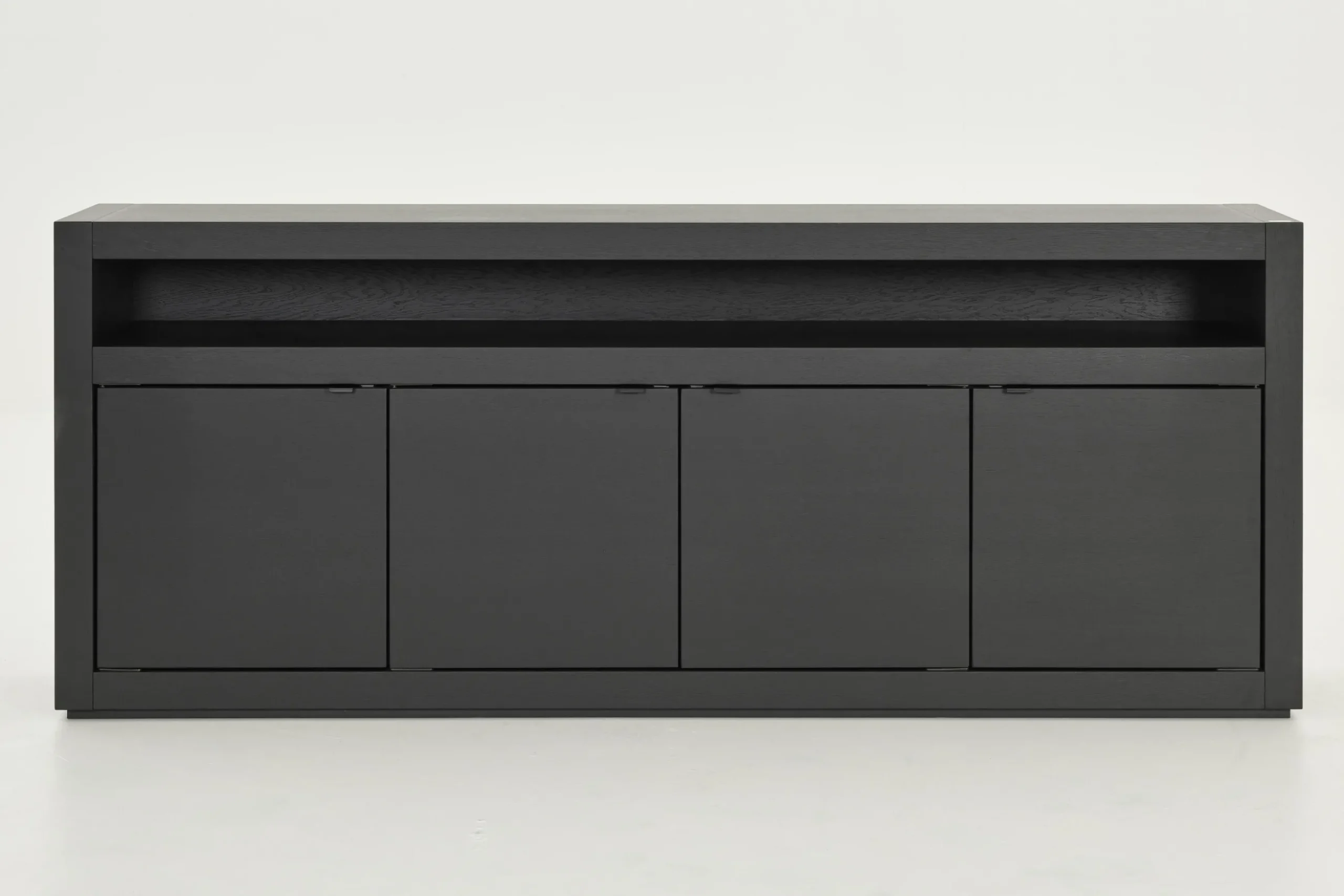 Bjorn, Buffet, Noir, 4 Portes, Avec Lumieres Led A Intensite Variable