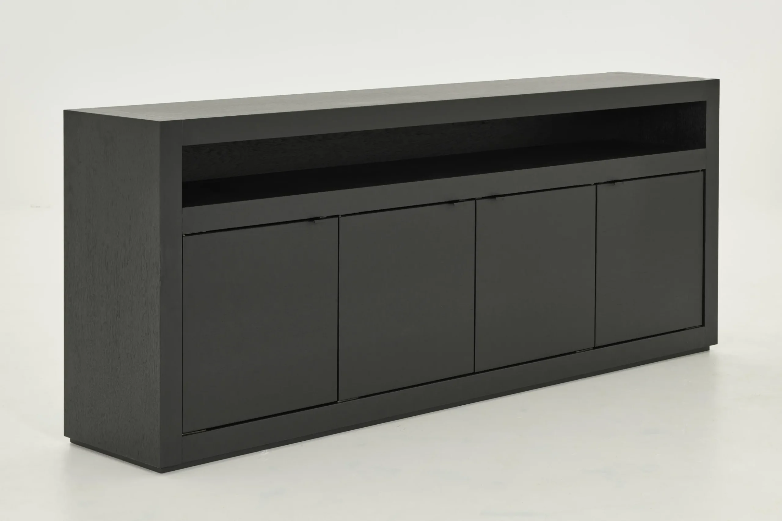 Bjorn, Buffet, Noir, 4 Portes, Avec Lumieres Led A Intensite Variable