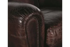 Burnham, Fauteuil Club, Marron Fonce, Cuir