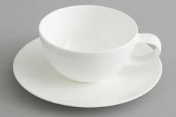 Cathy, Tasse Et Soucoupe, Porcelaine, Blanc, 200Ml