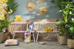 Claire, Banc De Jardin, Blanc Retro