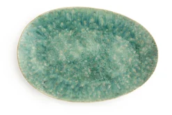Cresta, Assiette De Service, Ceramique, Turquoise, Ovale