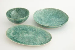 Cresta, Assiette De Service, Ceramique, Turquoise, Ovale