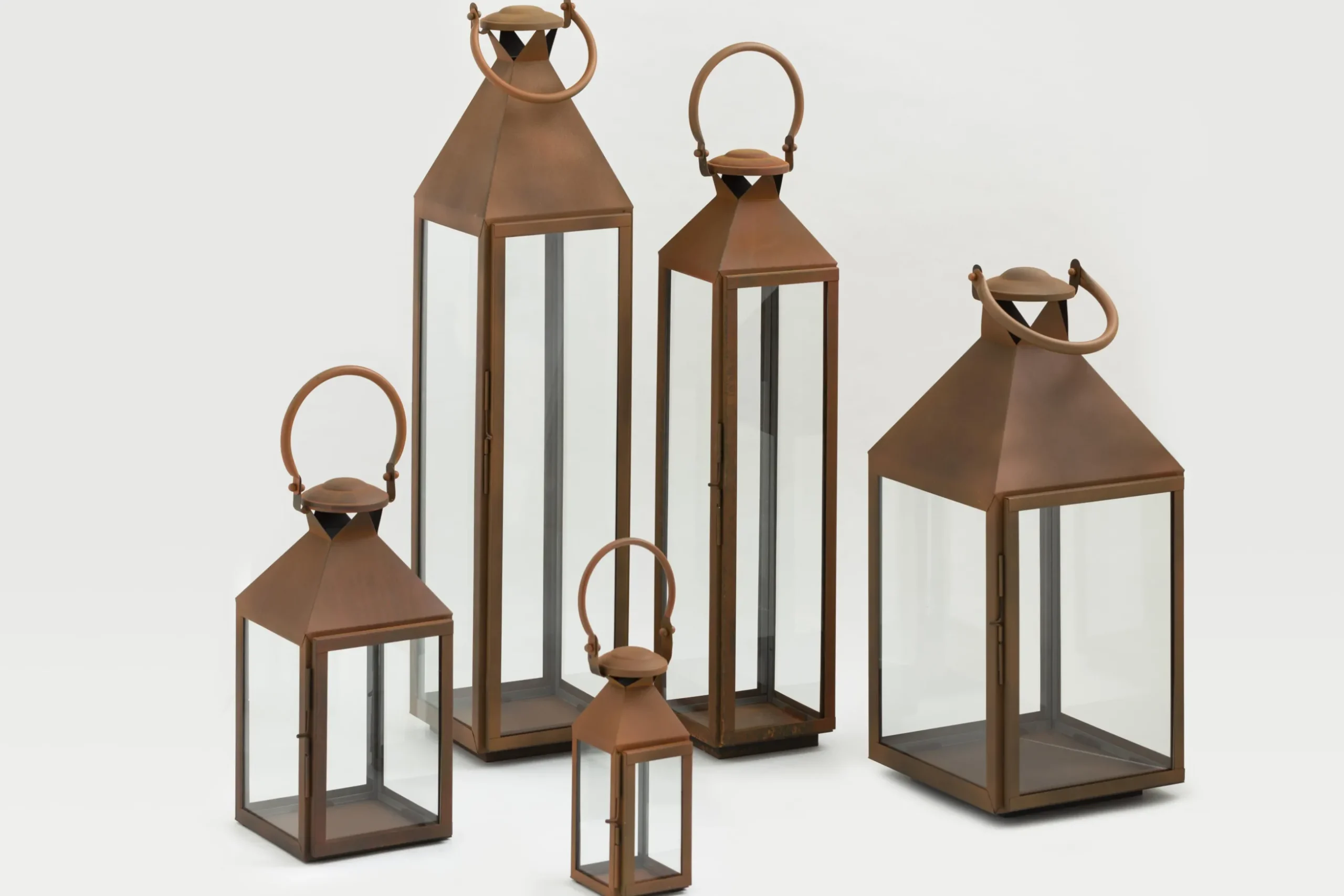 Ellis, Lanterne, Fer Et Verre, Rouille, Xl