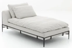 Floria, Fauteuil Lounge, Lin Naturel Et Metal Noir