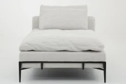 Floria, Fauteuil Lounge, Lin Naturel Et Metal Noir