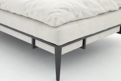 Floria, Fauteuil Lounge, Lin Naturel Et Metal Noir