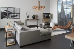 Hattie, Table Console, Chene Patine Et Fer