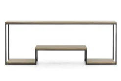 Hattie, Table Console, Chene Patine Et Fer