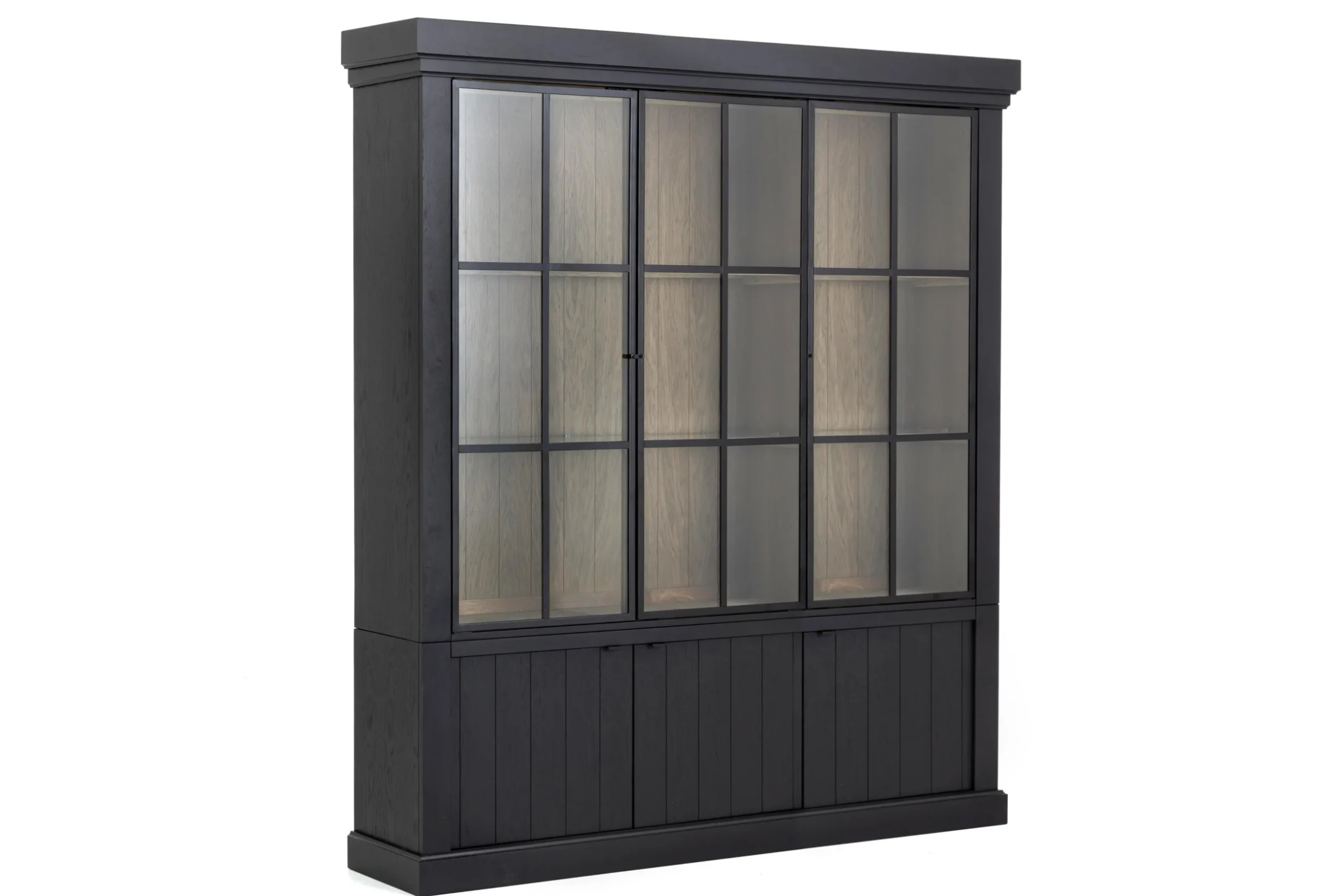 Iron Jason, Armoire, Noir, Chene, 3 Portes En Fer