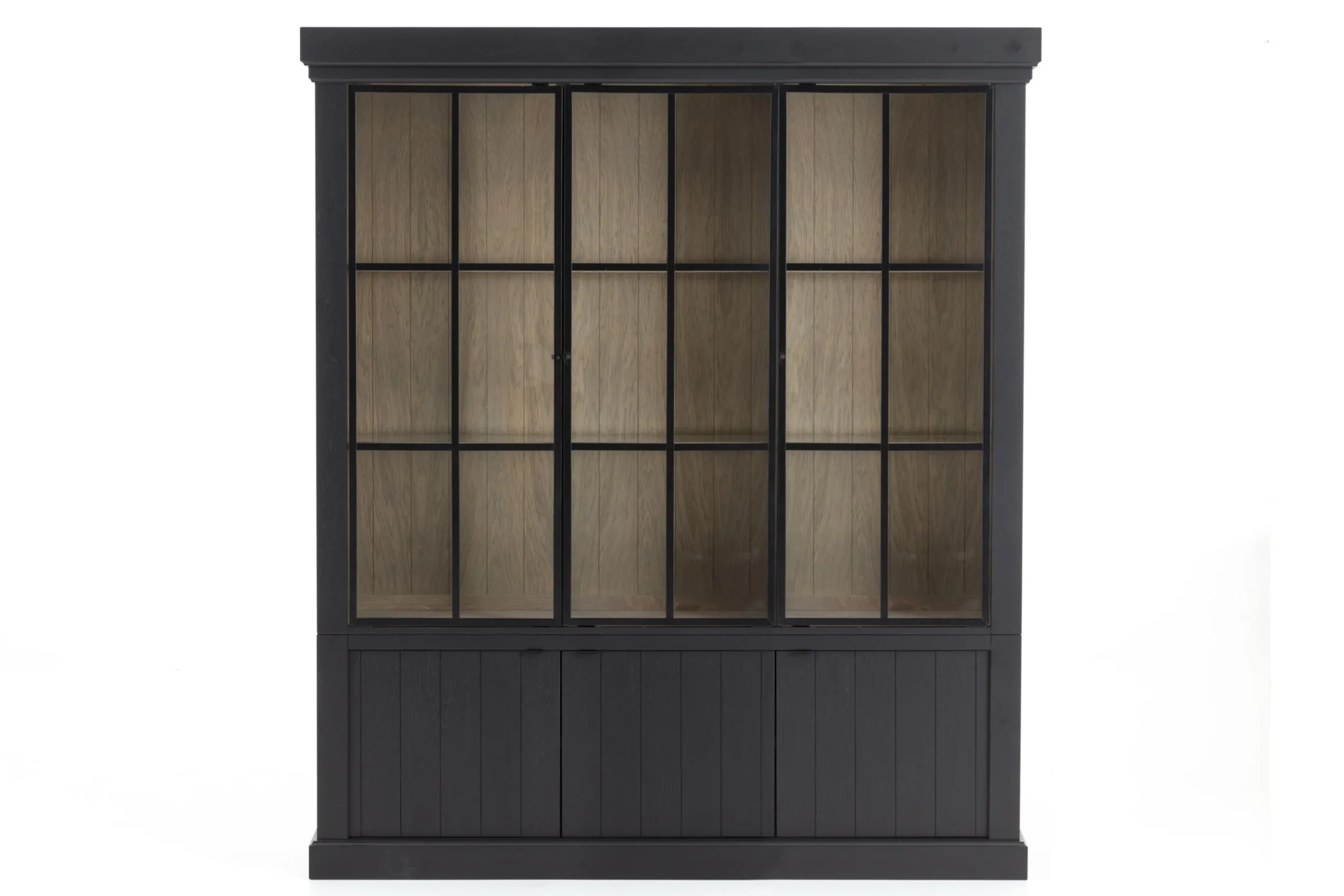 Iron Jason, Armoire, Noir, Chene, 3 Portes En Fer