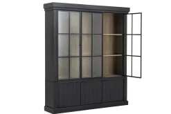 Iron Jason, Armoire, Noir, Chene, 3 Portes En Fer