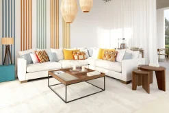 Jalon, Table Basse, Carree, Bois Et Metal