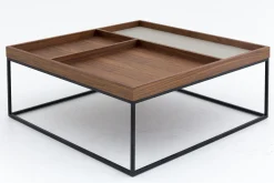 Jalon, Table Basse, Carree, Bois Et Metal