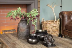 Jeddo, Vase, Metal, Noir, L