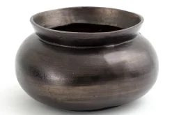 Jeddo, Vase, Metal, Noir, L