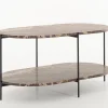 Karina, Table Basse, Marbre Et Metal, Rouge
