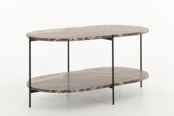 Karina, Table Basse, Marbre Et Metal, Rouge