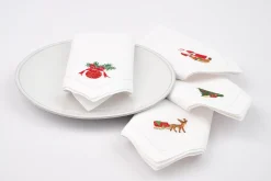 Karoli, Serviette, Broderie, Lot De 4