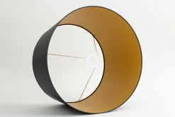 Lindro, Abat-Jour, Noir Et Dore, Cylindre, 50 Cm