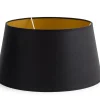 Lindro, Abat-Jour, Noir Et Dore, Cylindre, 35 Cm
