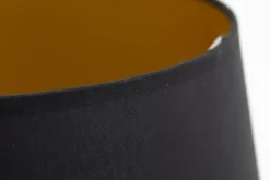 Lindro, Abat-Jour, Noir Et Dore, Cylindre, 35 Cm