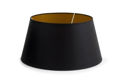 Lindro, Abat-Jour, Noir Et Dore, Cylindre, 40 Cm