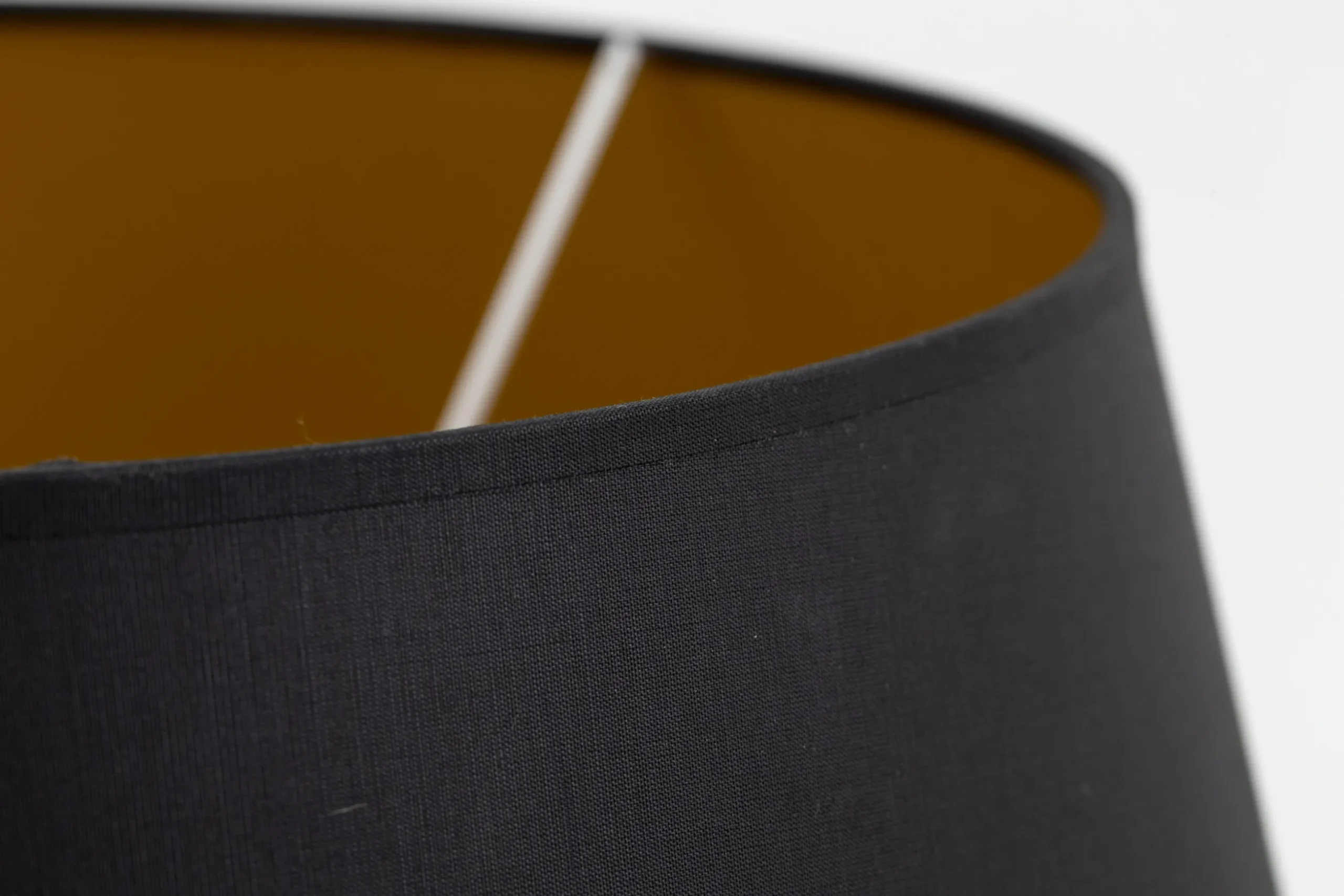 Lindro, Abat-Jour, Noir Et Dore, Cylindre, 40 Cm