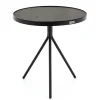 Madison, Table D'Appoint, Chene Et Metal, Ronde, 45 Cm, Marron Fonce