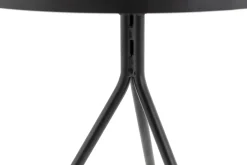 Madison, Table D'Appoint, Chene Et Metal, Ronde, 45 Cm, Marron Fonce