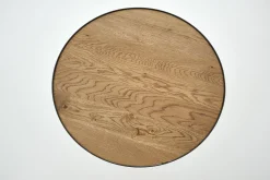 Madison, Table D'Appoint, Chene Et Metal, Ronde, 60 Cm, Marron Clair