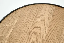 Madison, Table D'Appoint, Chene Et Metal, Ronde, 45 Cm, Marron Clair