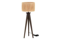 Maeve, Lampe De Table Avec Abat-Jour, Bois Et Raphia